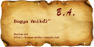 Bogya Anikó névjegykártya